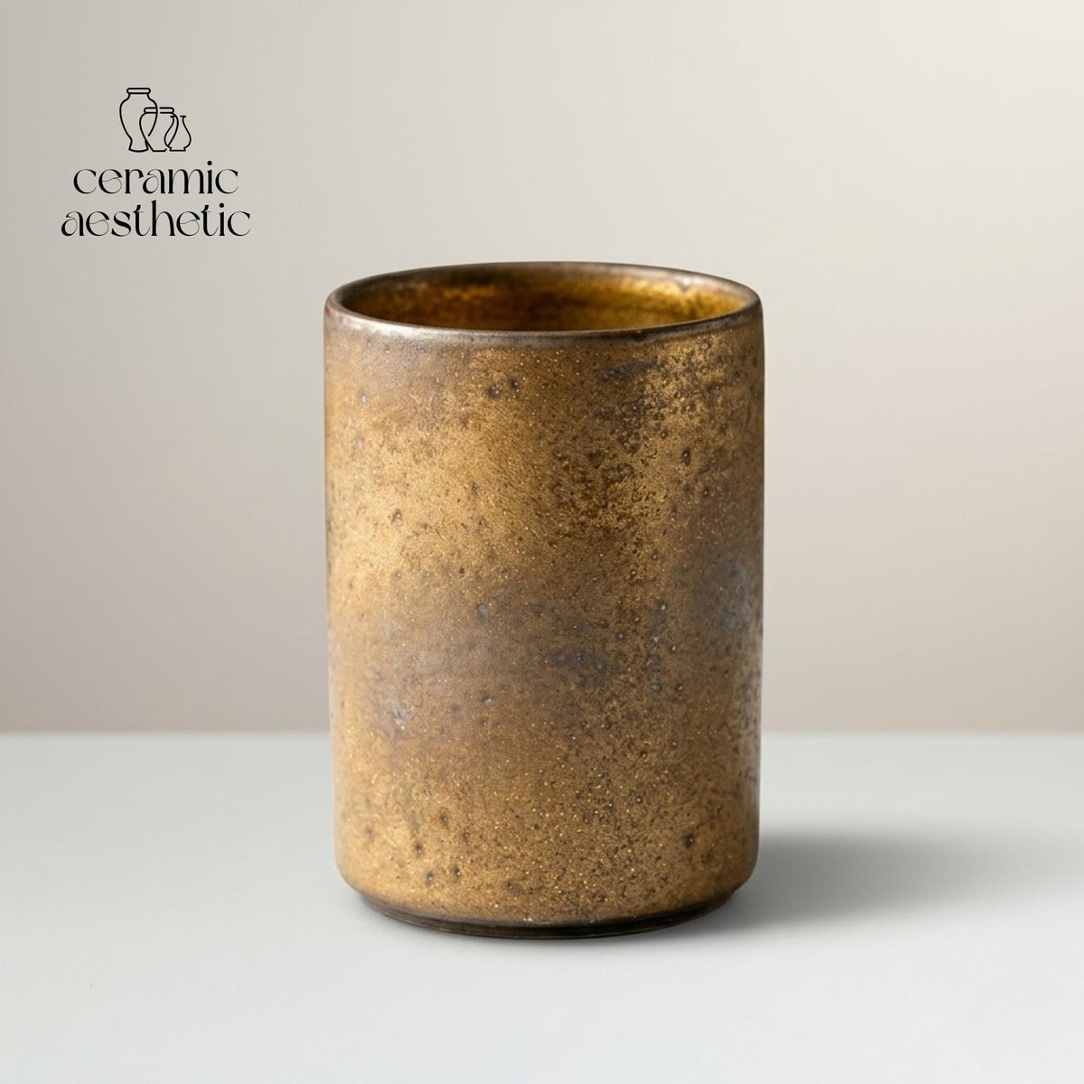 Handmade Japanese Ceramic Mug – Retro Floral Style Pottery Tumbler