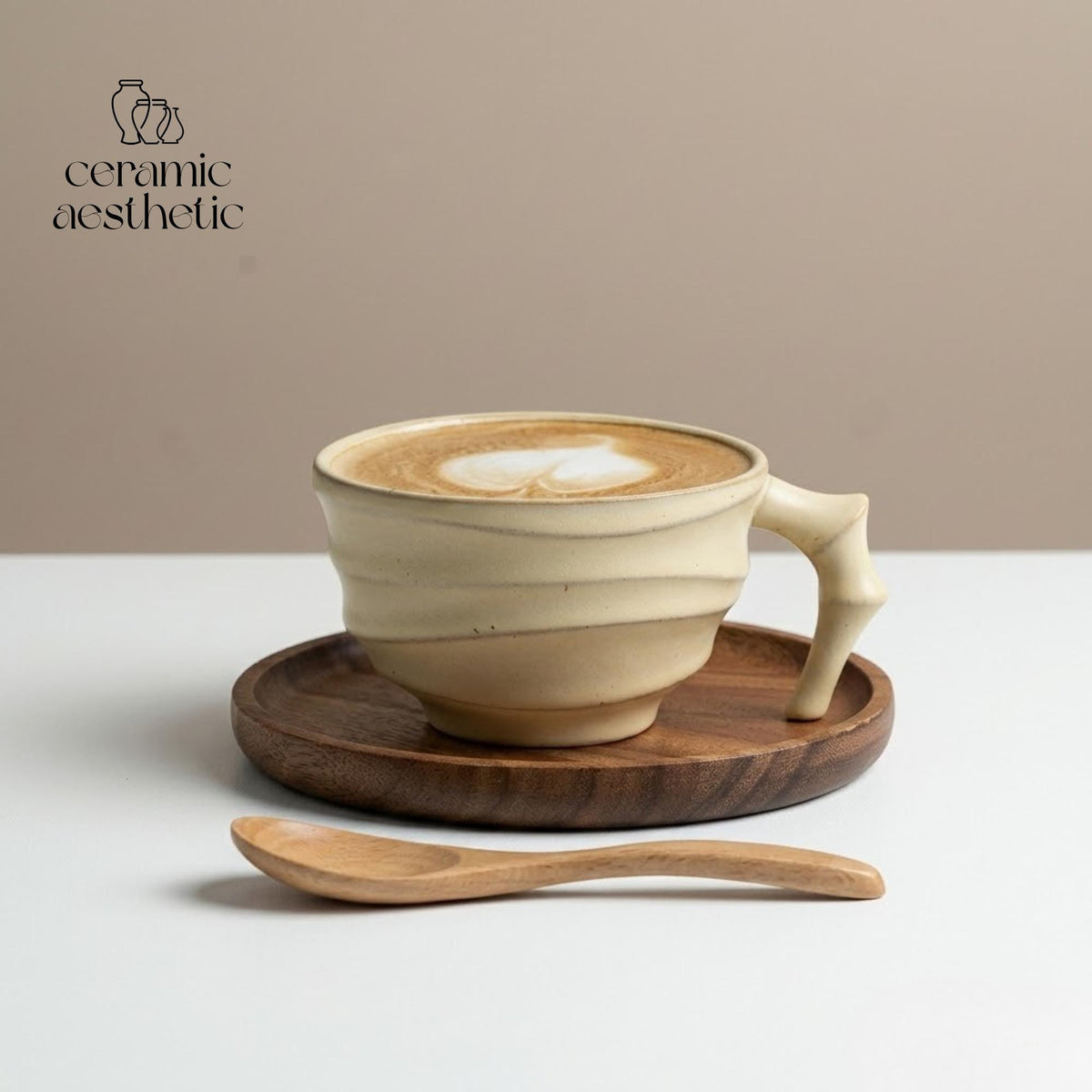 Vintage Japanese Ceramic Coffee Mug, Handmade Pottery Latte Cup, Rustic Stoneware Espresso Travel Mug
