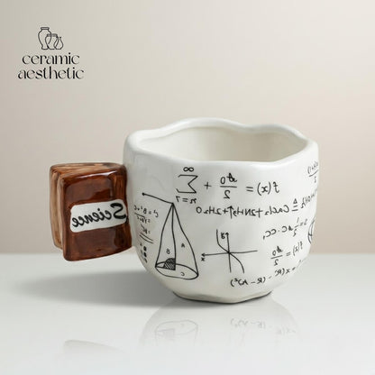 Science Formula Ceramic Coffee Mug, Handmade Stoneware Rustic Pottery Cup