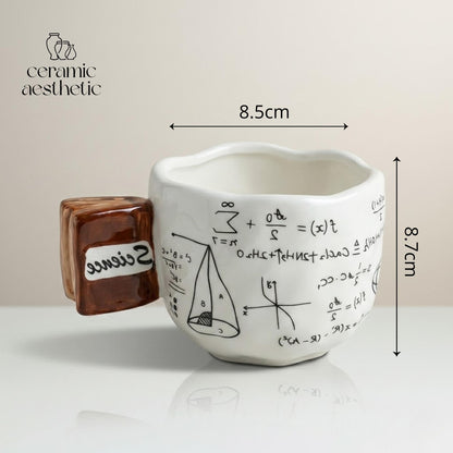 Science Formula Ceramic Coffee Mug, Handmade Stoneware Rustic Pottery Cup