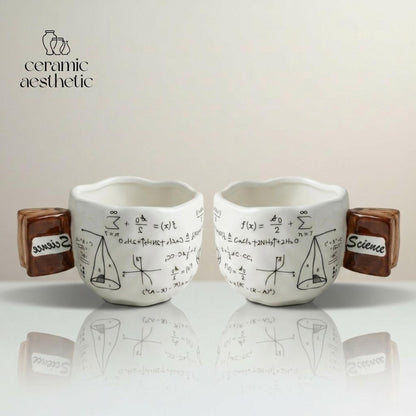 Science Formula Ceramic Coffee Mug, Handmade Stoneware Rustic Pottery Cup