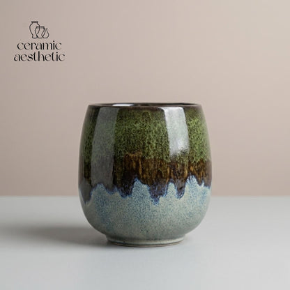 Handmade Ceramic Espresso Cup Japanese Pottery Mug Rustic Matcha Tea Cup Minimalist Stoneware