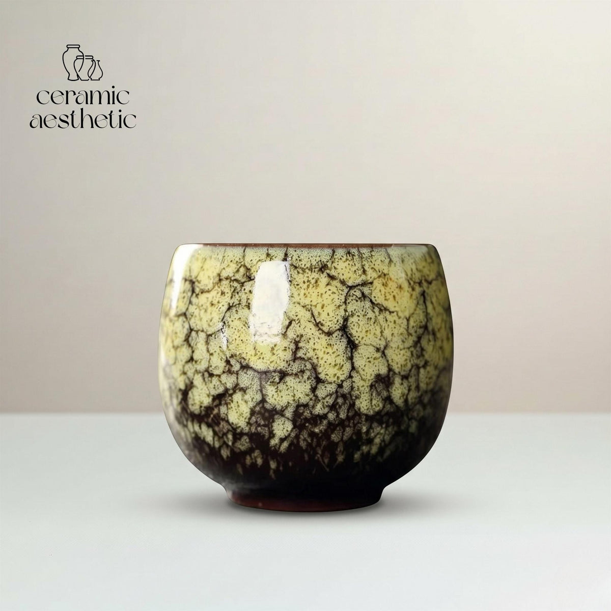 Japanese Style Vintage Distressed Ceramic Cup, Wabi Sabi Espresso Cup, Artisan Tea & Coffee Mug