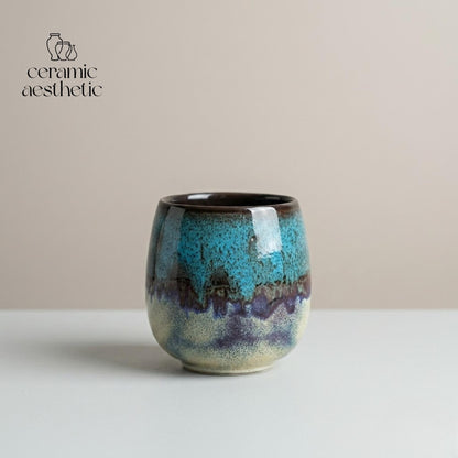 Handmade Ceramic Espresso Cup Japanese Pottery Mug Rustic Matcha Tea Cup Minimalist Stoneware