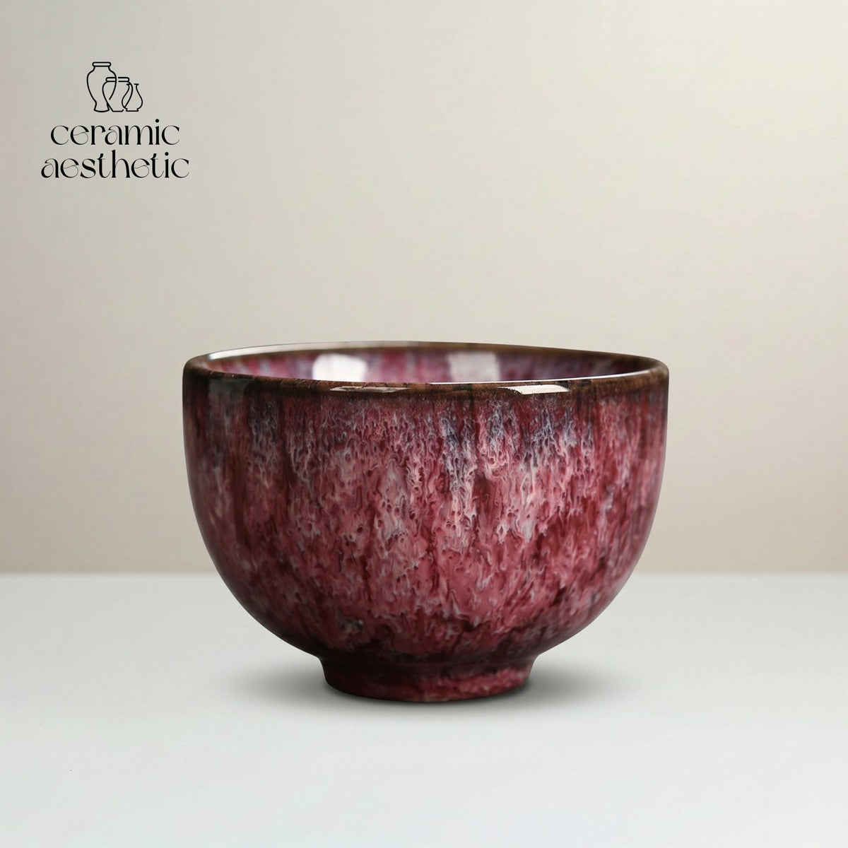 Japanese Style Ceramic Teacup, Wabi Sabi Tea Ceremony Bowl, Kiln Transformation Glaze