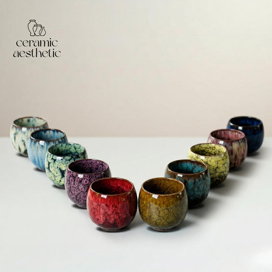 Japanese Style Vintage Distressed Ceramic Cup, Wabi Sabi Espresso Cup, Artisan Tea & Coffee Mug