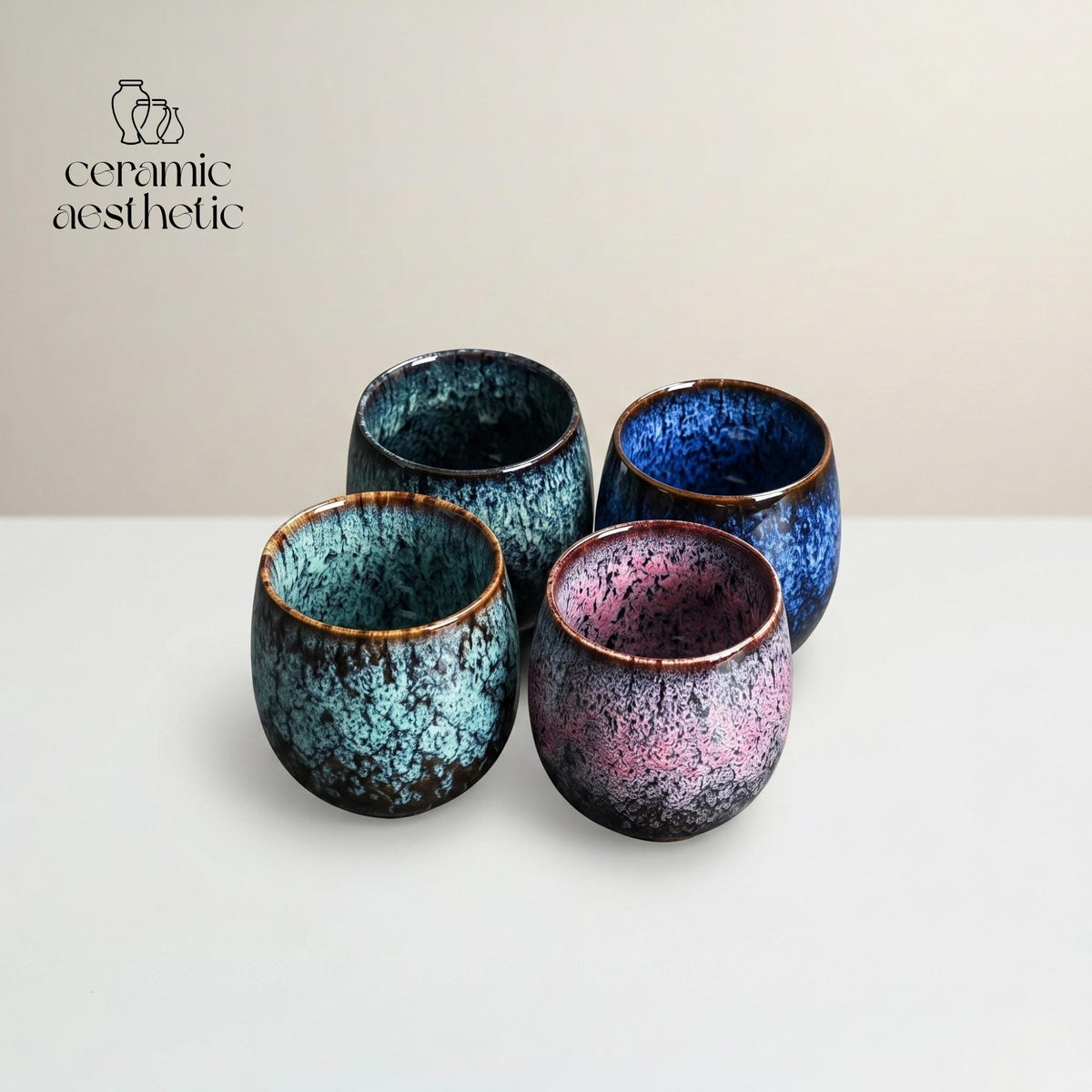 Japanese Style Vintage Distressed Ceramic Cup, Wabi Sabi Espresso Cup, Artisan Tea & Coffee Mug