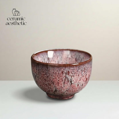 Japanese Style Ceramic Teacup, Wabi Sabi Tea Ceremony Bowl, Kiln Transformation Glaze