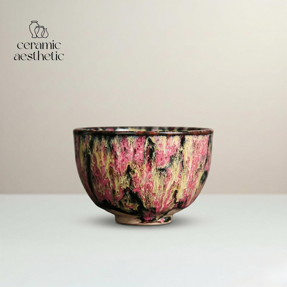 Japanese Style Ceramic Teacup, Wabi Sabi Tea Ceremony Bowl, Kiln Transformation Glaze