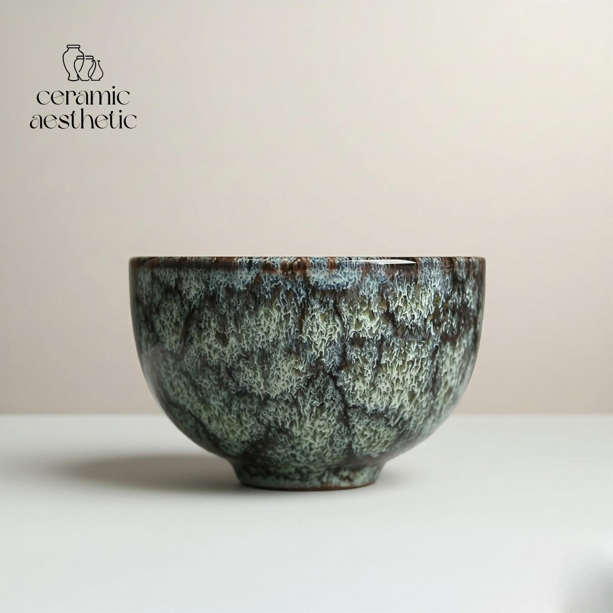 Japanese Style Ceramic Teacup, Wabi Sabi Tea Ceremony Bowl, Kiln Transformation Glaze