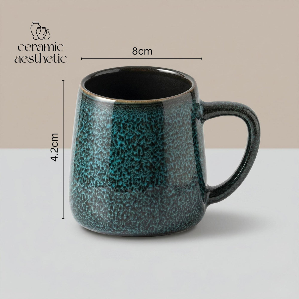Kiln Change Ceramic Mug | Large Capacity Coffee Tea Cup, Artisan Stoneware Breakfast Office Home