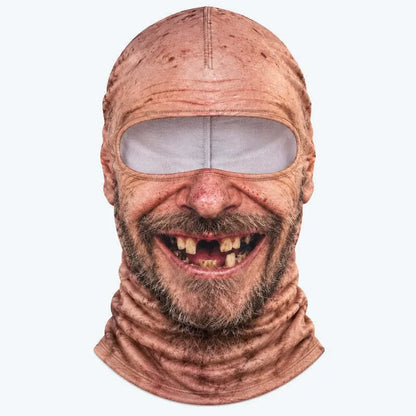 Funny Realistic Old Man 3D Print Ski Balaclava Face Mask