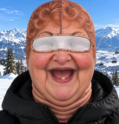 Funny Realistic Old Man 3D Print Ski Balaclava Face Mask