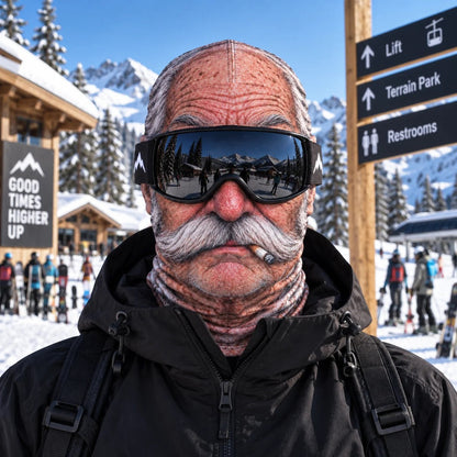 Funny Realistic Old Man 3D Print Ski Balaclava Face Mask