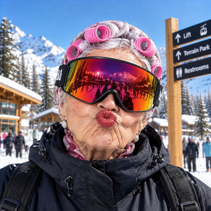 Funny Realistic Old Man 3D Print Ski Balaclava Face Mask