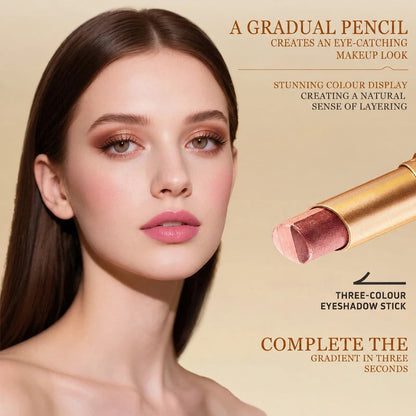 3-Color Matte Earth-Tone Eyeshadow Stick