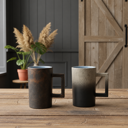 Set Of 4 - Vintage Industrial Coffee Cups