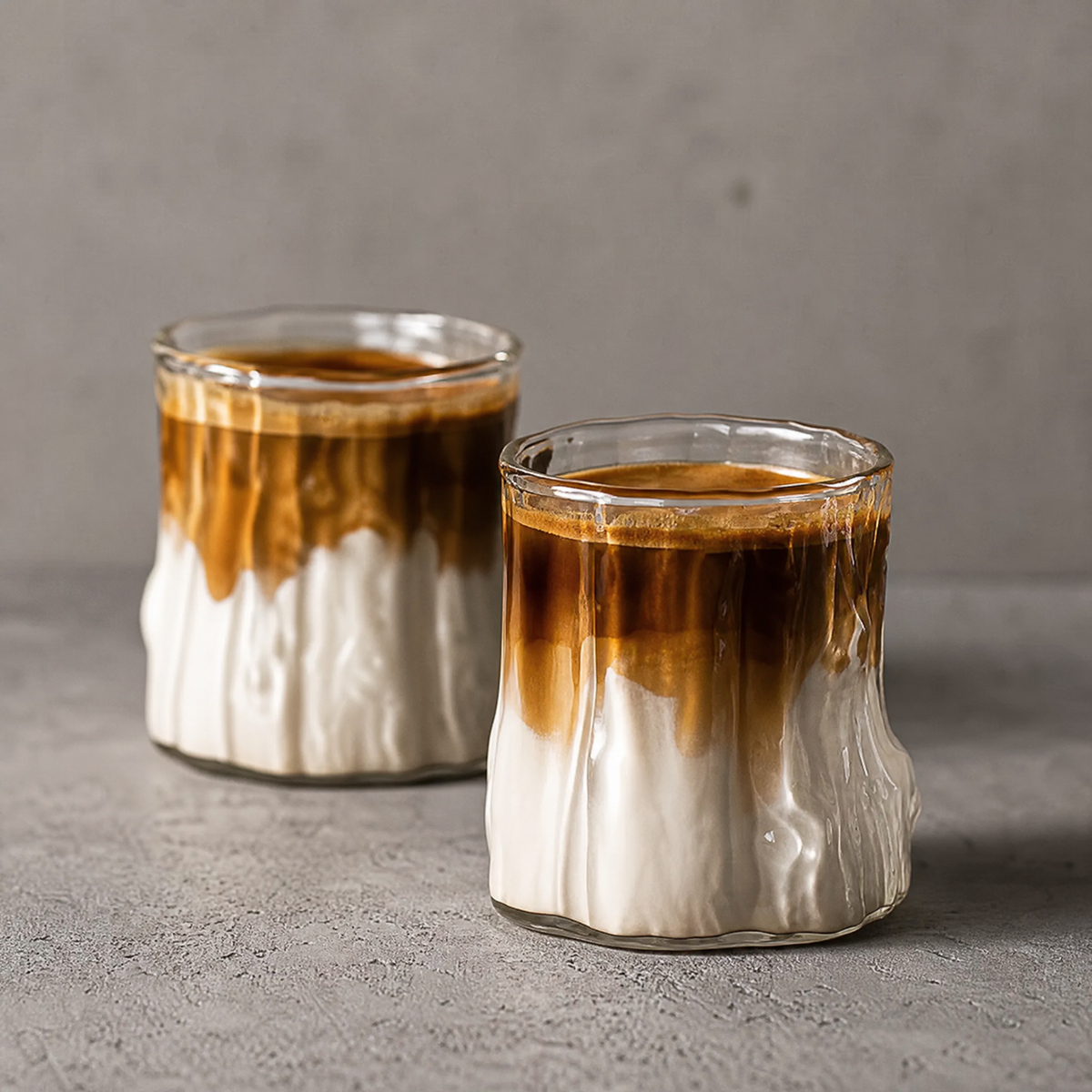 Set Of 2 - Tree Stump Glass Coffee Cup