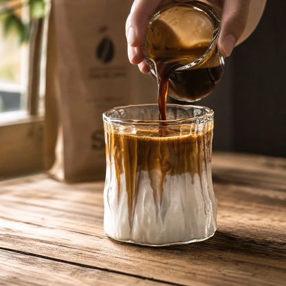 Set Of 2 - Tree Stump Glass Coffee Cup