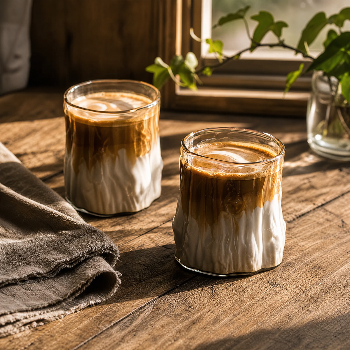 Set Of 2 - Tree Stump Glass Coffee Cup