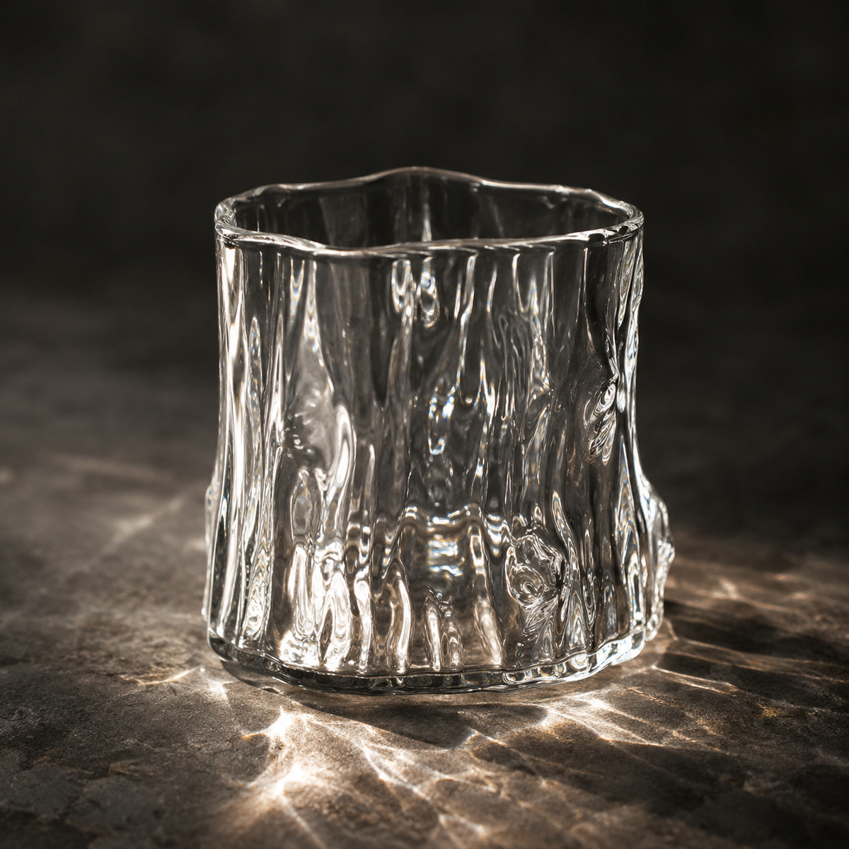 Set Of 2 - Tree Stump Glass Coffee Cup