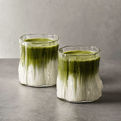 Set Of 2 - Tree Stump Glass Coffee Cup