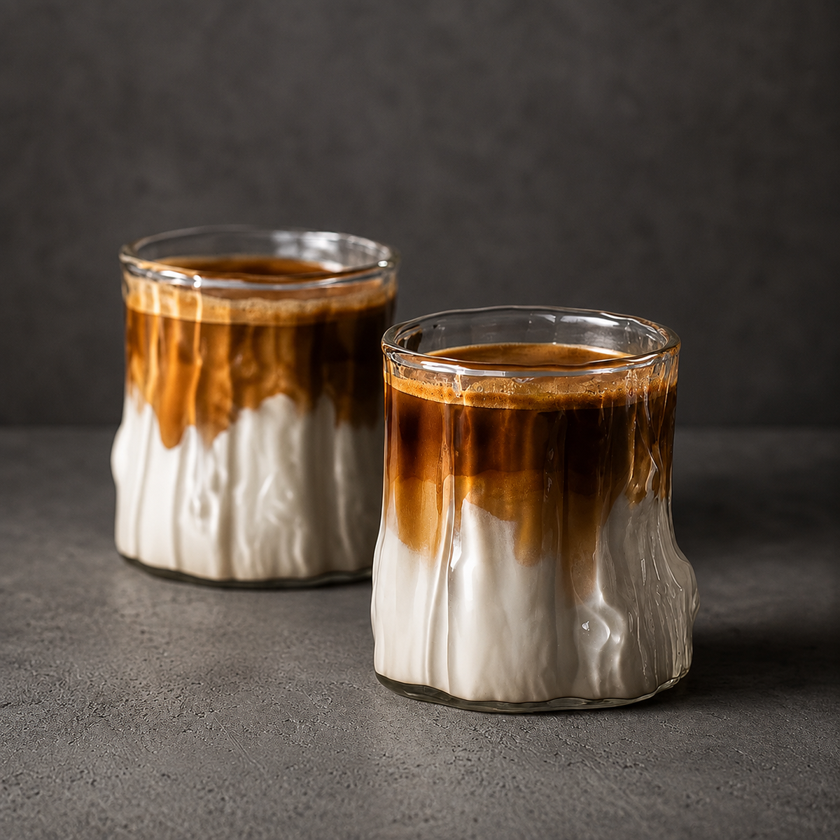Set Of 2 - Tree Stump Glass Coffee Cup