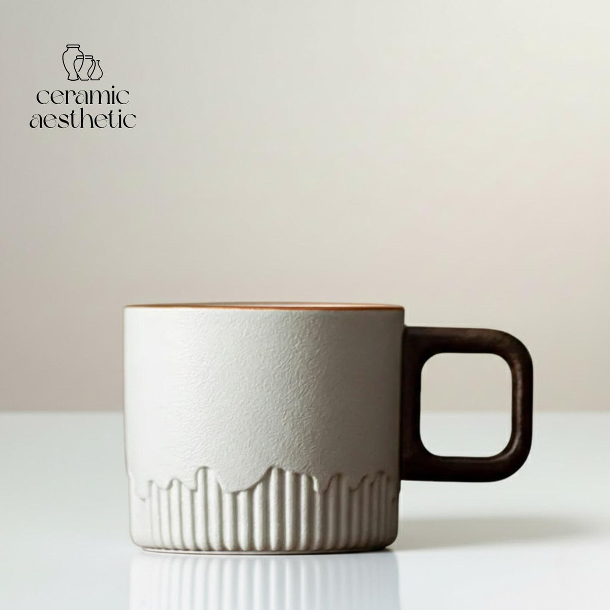 Hand-Drawn Gradient Ceramic Tea Cup