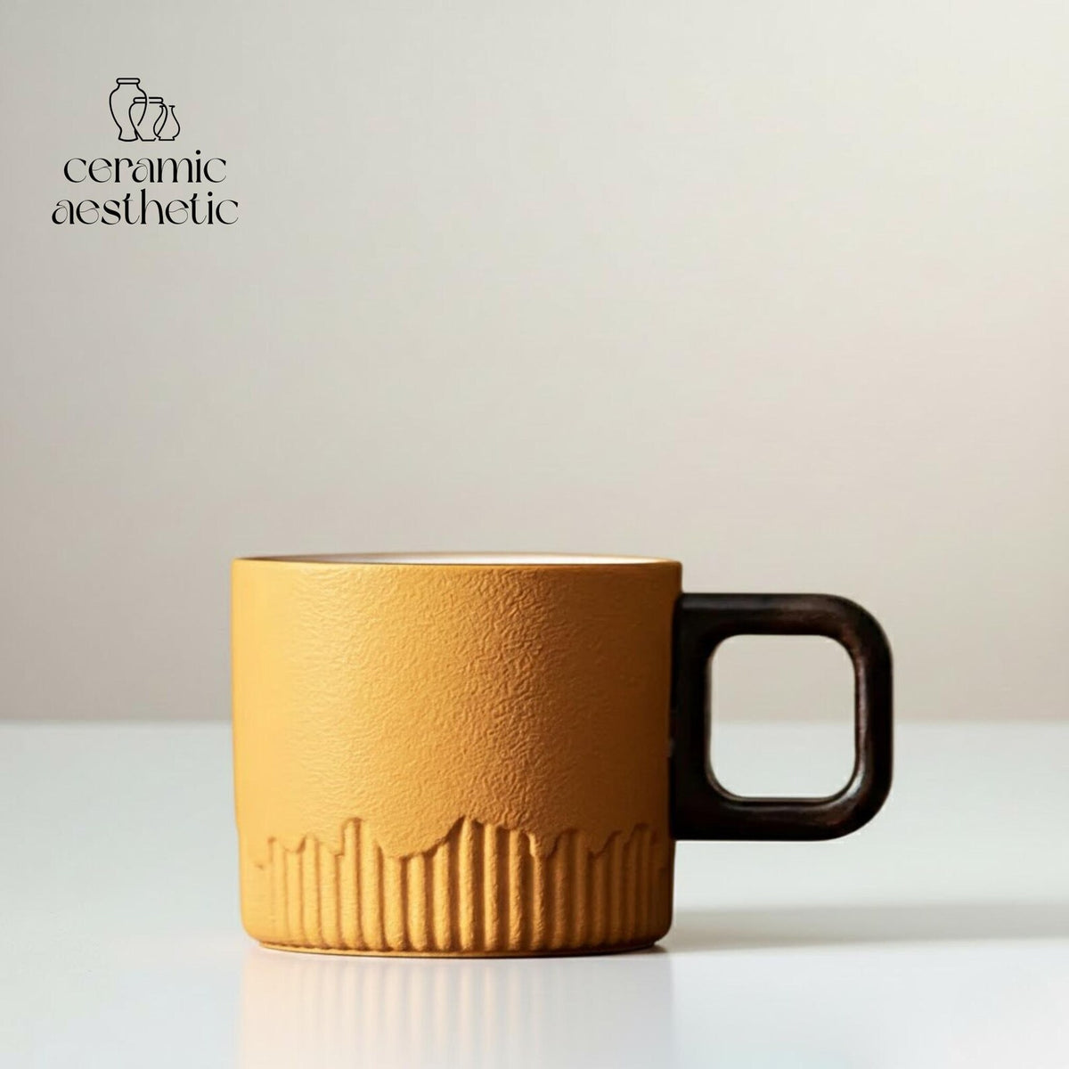 Hand-Drawn Gradient Ceramic Tea Cup