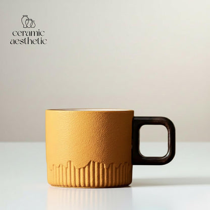 Hand-Drawn Gradient Ceramic Tea Cup